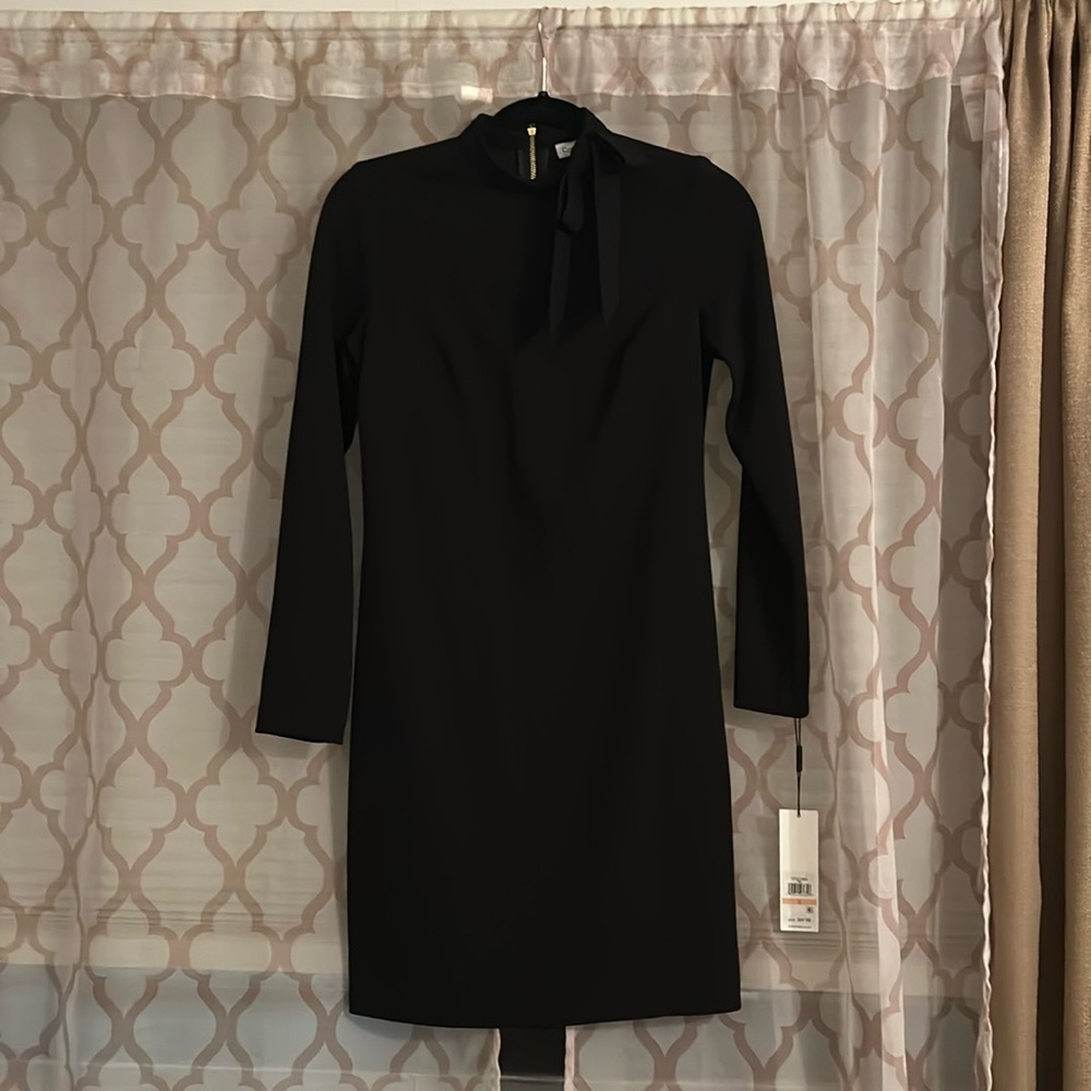 NWT Calvin Klein black dress size 2 with gold zipper